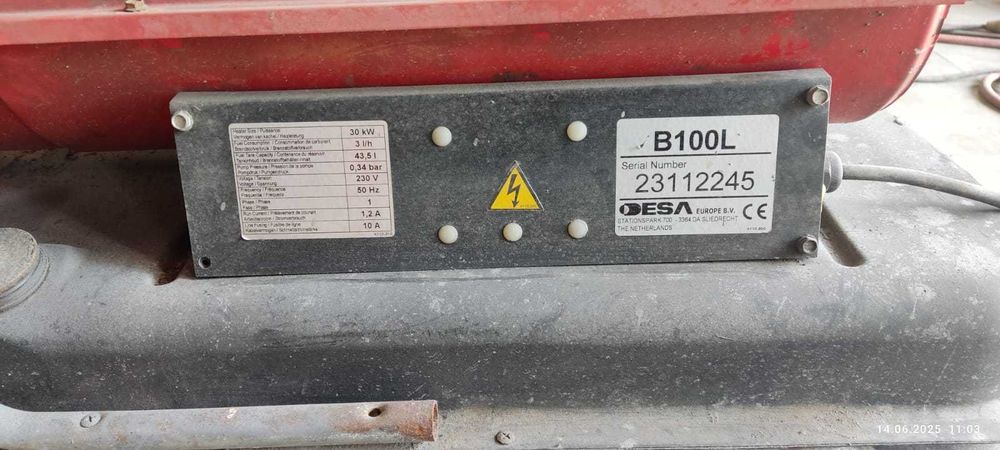 Nagrzewnica olejowa dmuchawa spalinowa 30kW DESA B100L
