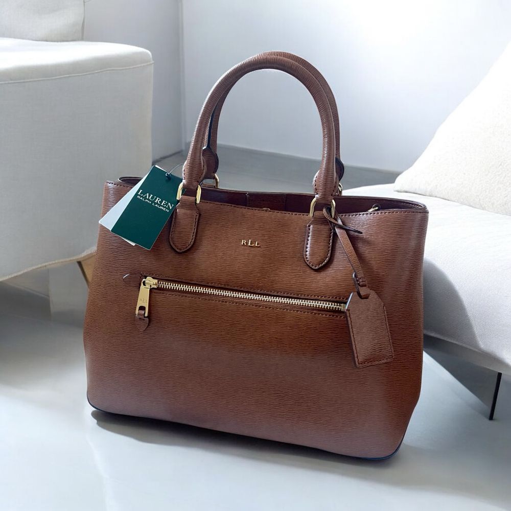 Lauren Ralph Lauren – Elegancka torebka shopper ze skóry naturalnej No