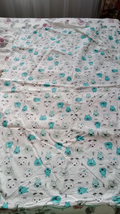 Pościel dziecięca 95x130 pieski miętowa