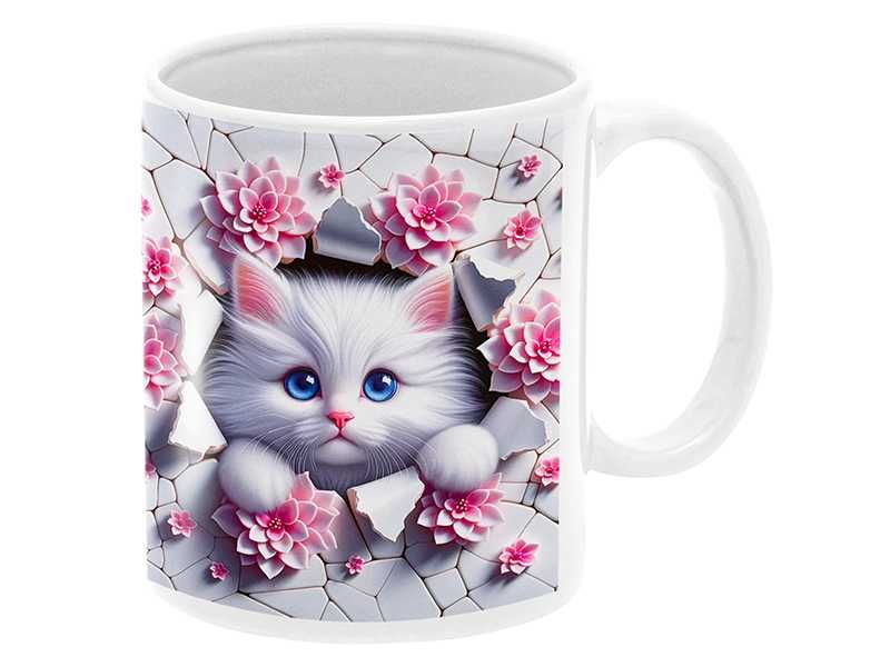 Kubek Kot Z Kotem Dla Kociary Piękny Kolorowy Kubek 330ml Prezent