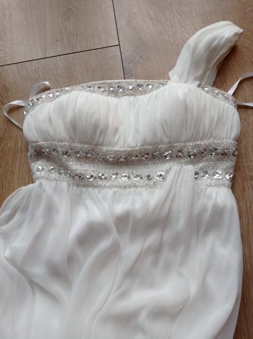 Sukienka ecru długa