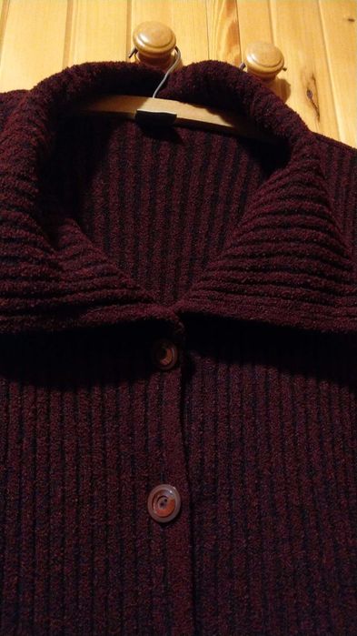 Sweter narzuta ciemny bordowy Bek&R M L XL 38 40 42 wysyłka