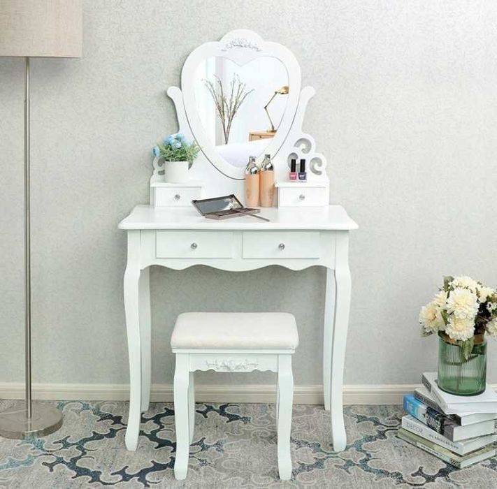 Toaletka kosmetyczna z lustrem TL03 taboret + GRATIS