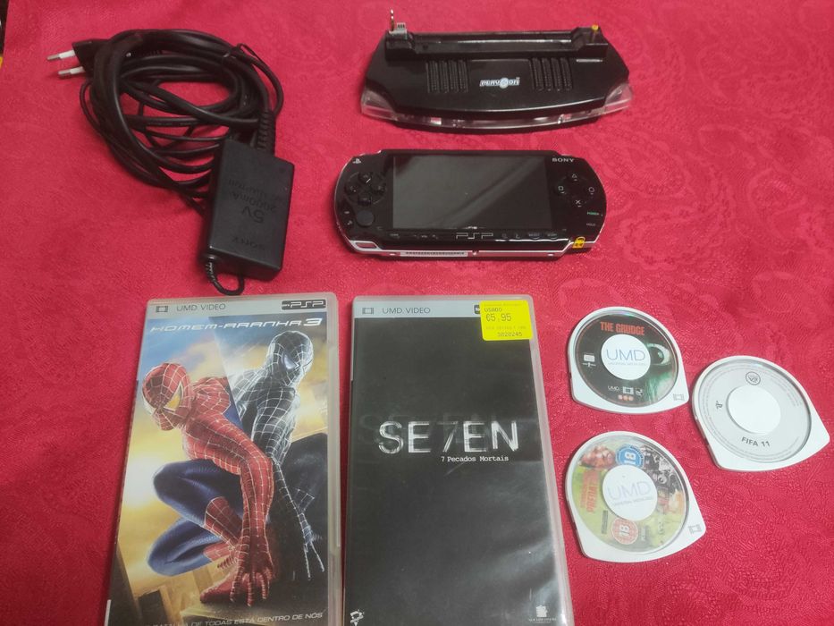 Playstation PSP 1004- base de som e carregamento -filmes e jogo