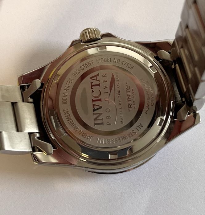 Invicta 47138, чоловічий годинник з синім циферблатом, інвікта срібло