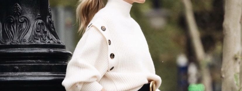 Blogerski sweter guziki z odpinanymi rekawami z wełną h&m xs
