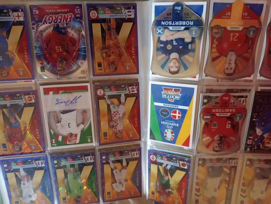 Cartas de coleção Topps.