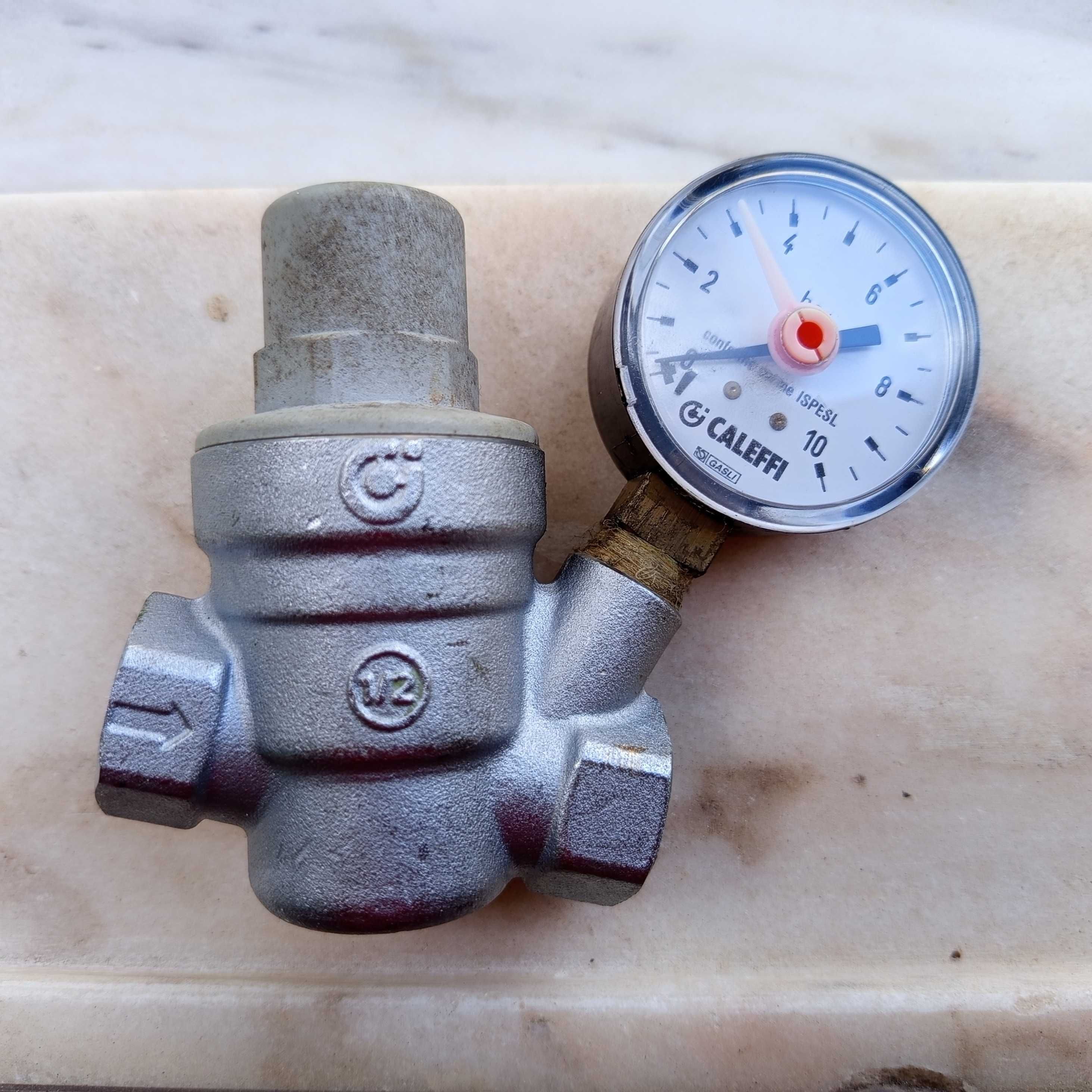 CALEFFI Válvula redutora pressão c/ manómetro + vál. segurança + aces.
