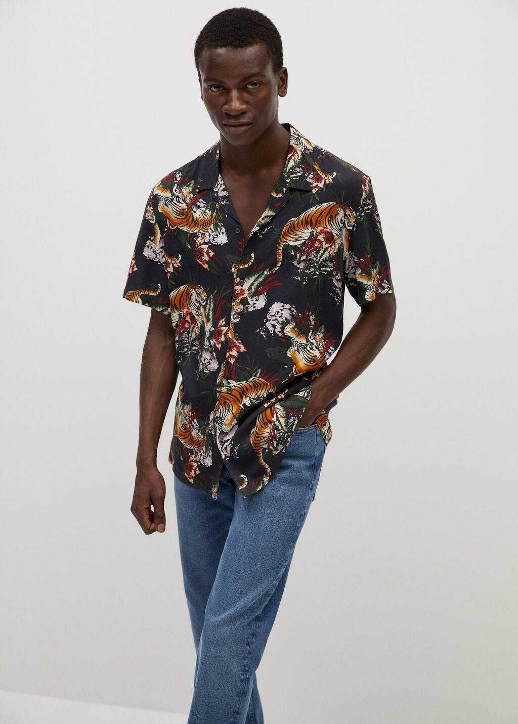 Mango фірмова сорочка гавайка з принтом  нова