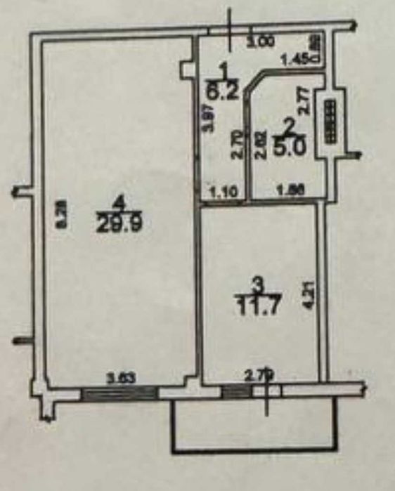 54м ЕВРОДВУШКА!Кухня-студия 30 м +спальня 13 /Близость Центра