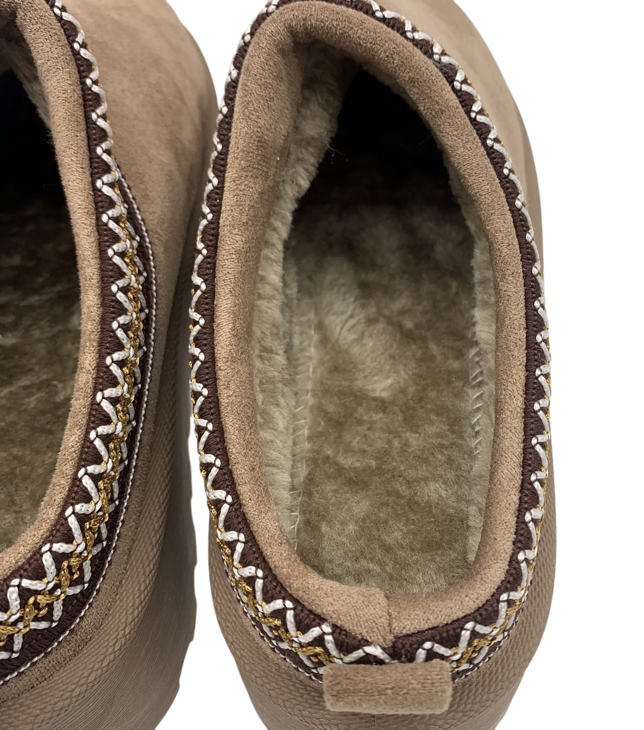 Buty damskie śniegowce wsuwane 40 mukluki kapcie na platformie brązowe