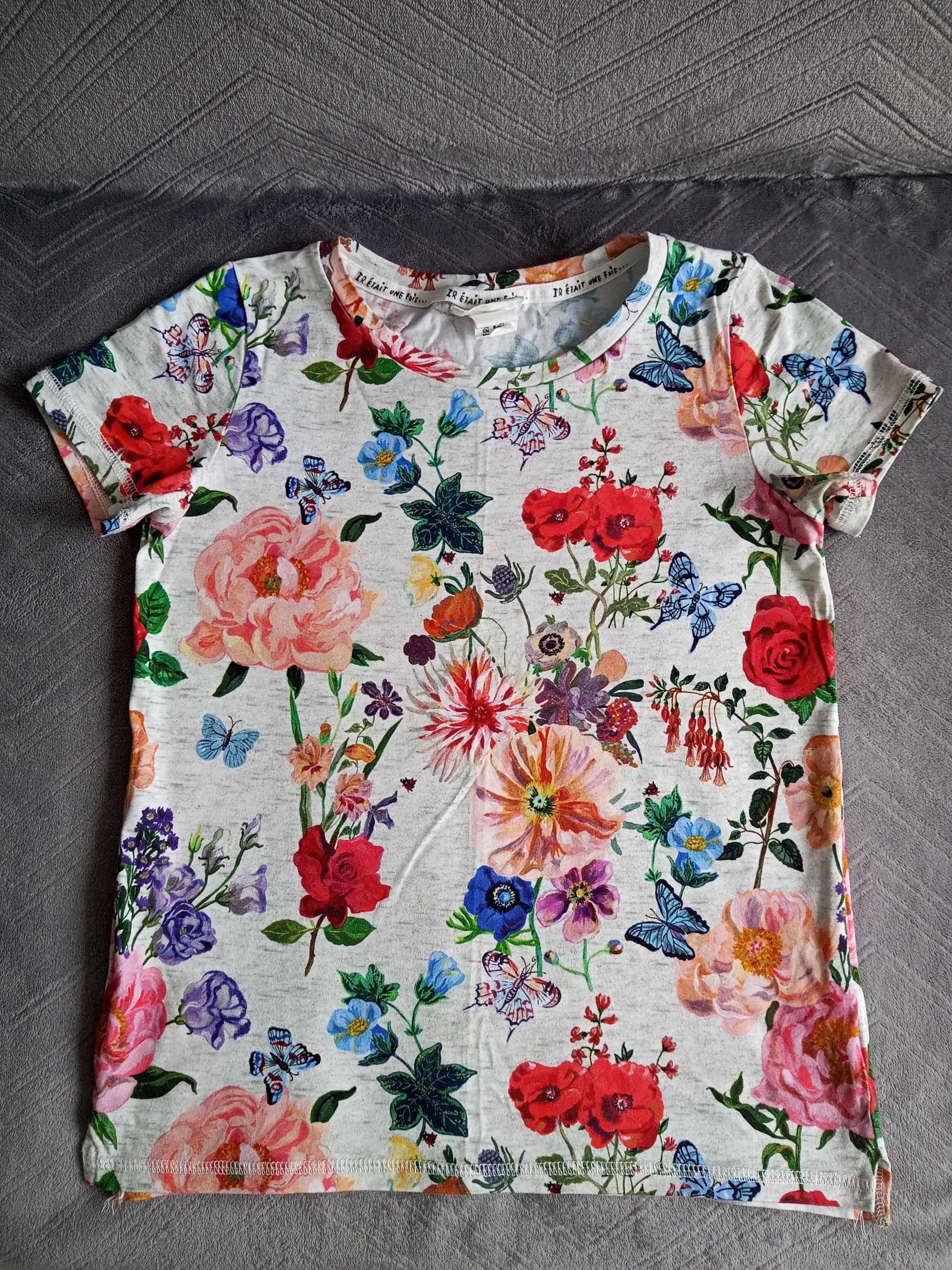 Bluzka dla dziewczynki w kwiatki H&M rozm 134