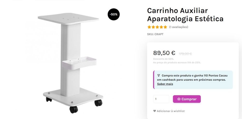 Carrinho Auxiliar Aparatoligia (Semi-novo)