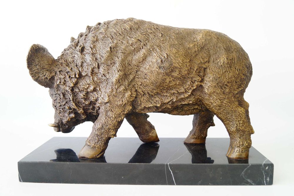 DZIK figura z brązu rzeźba Myśliwska dekoracja prezent