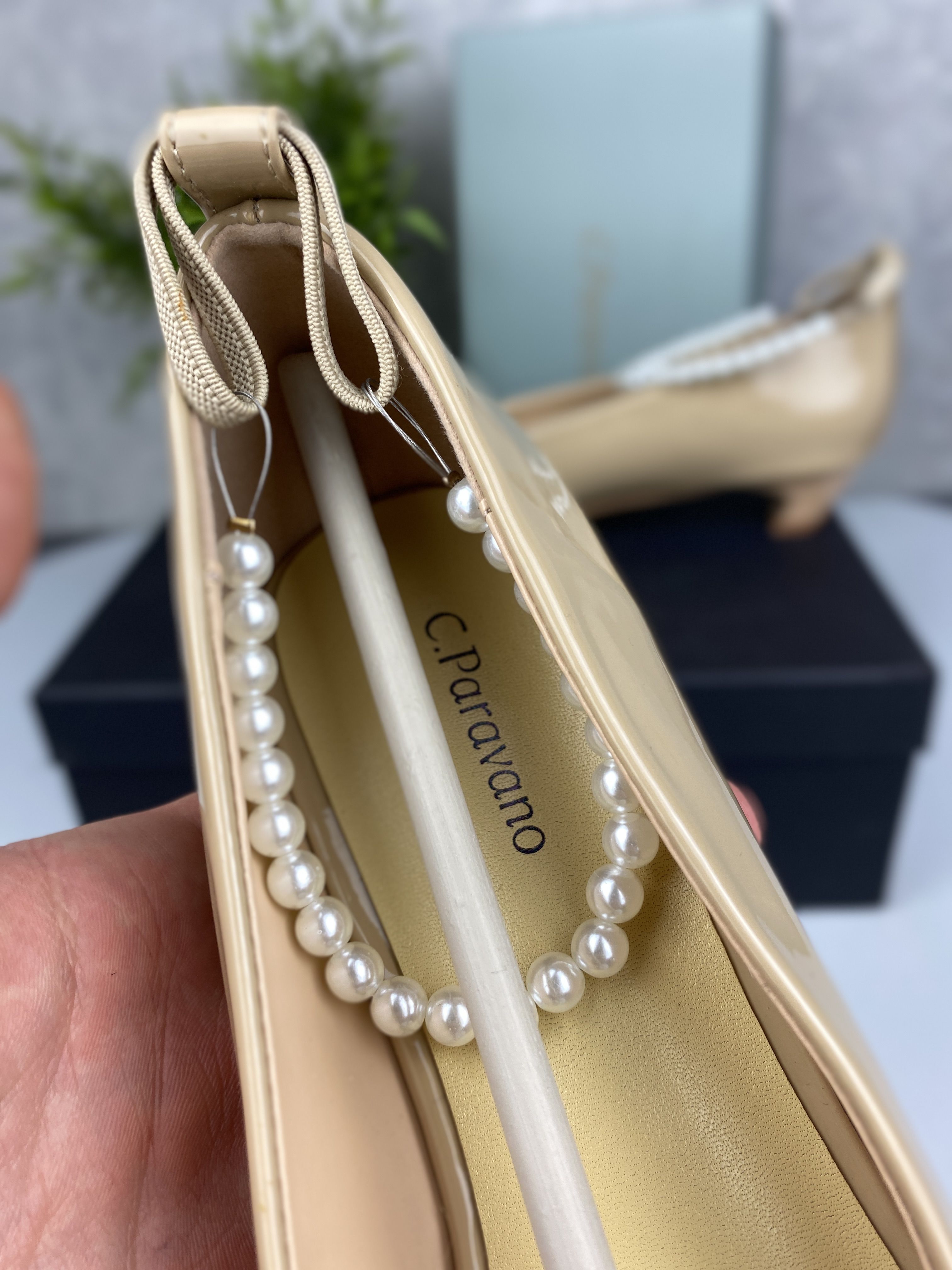 Nowe / buty baleriny / C.Paravano / Ankle Pearl Chain (Lucia) / r. 42