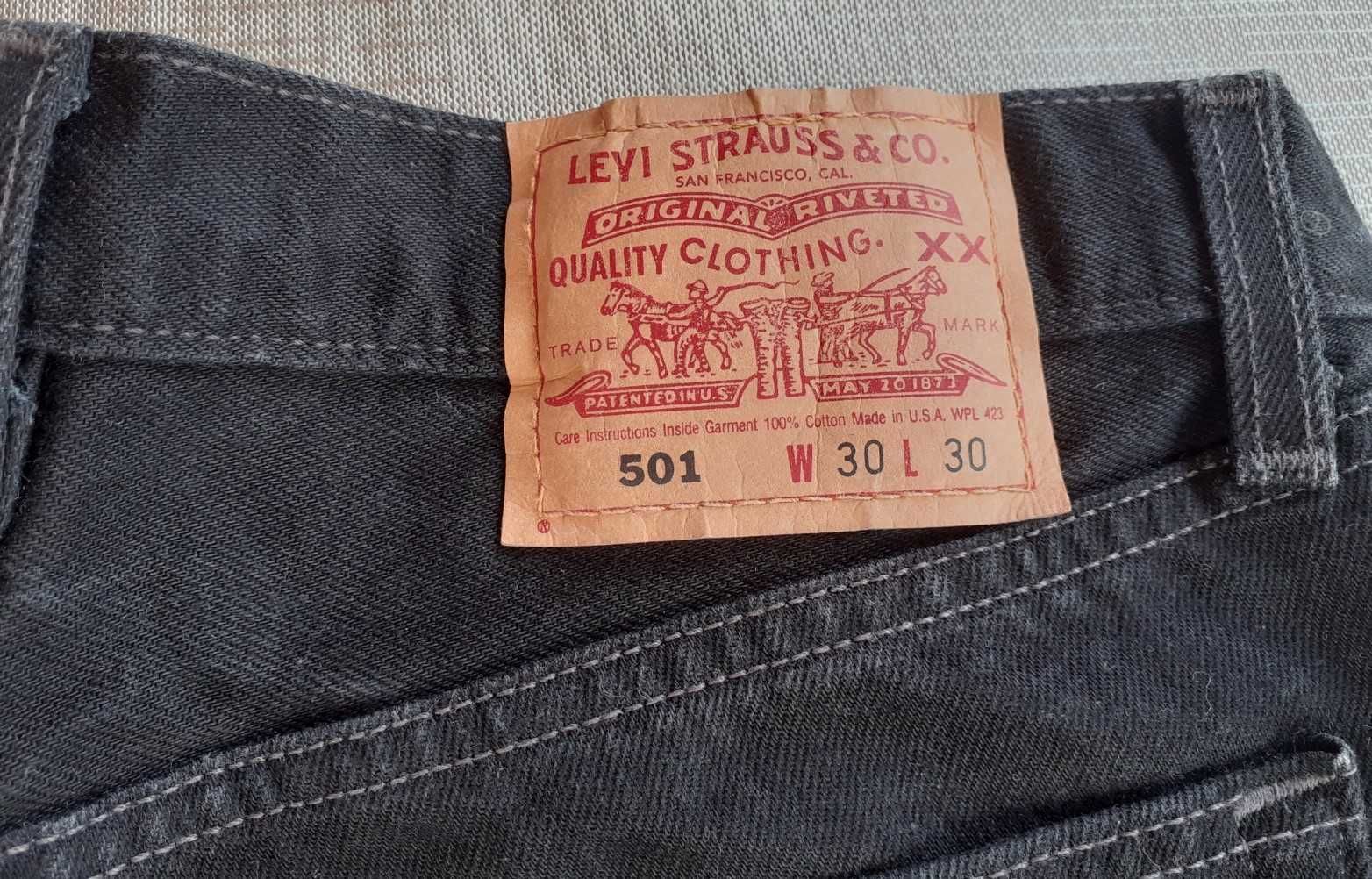 Calças Ganga Levi's 501 pretas 30W 30L