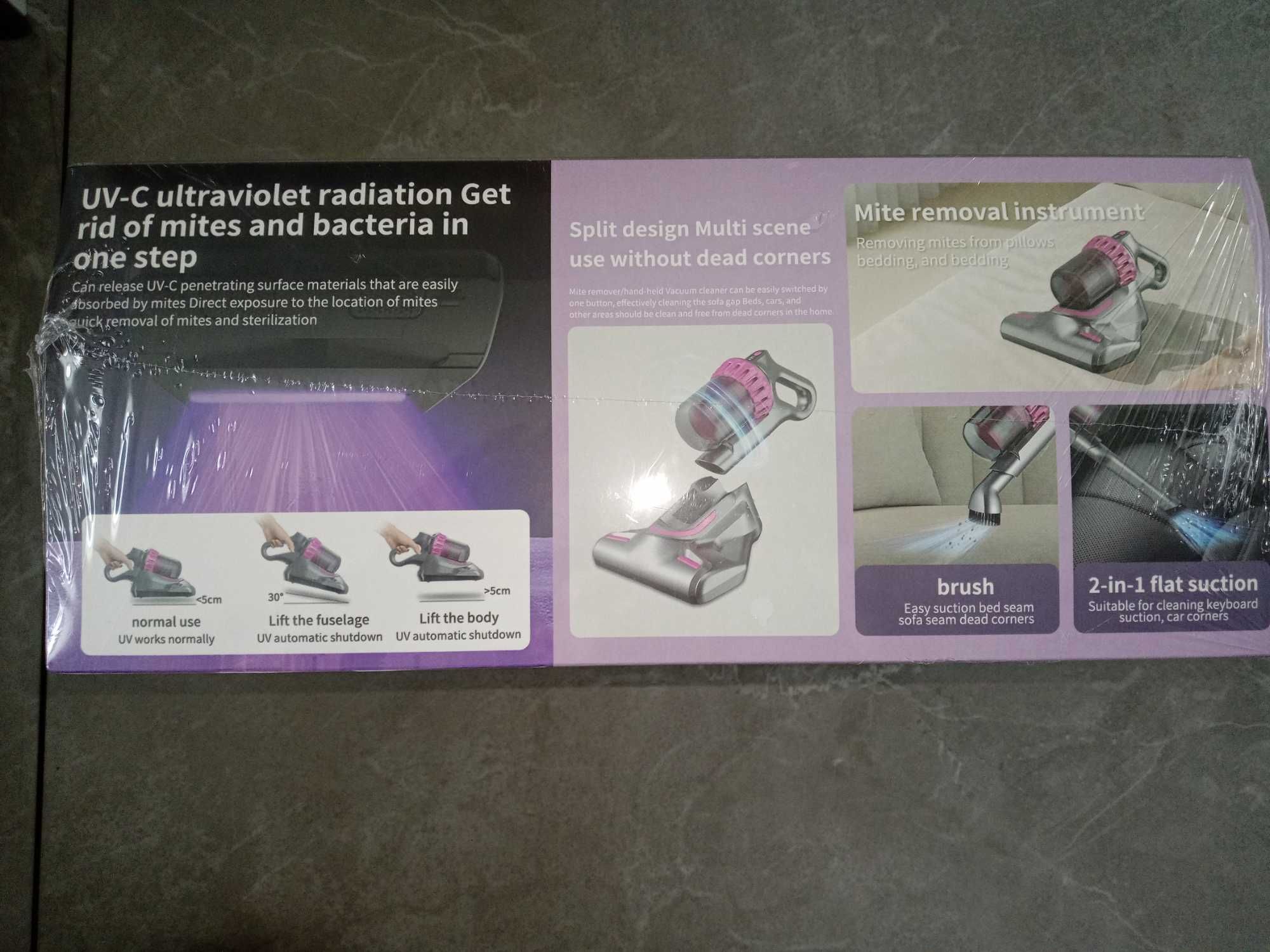 Bezprzewodowy odkurzacz ręczny 4w1 100W 5 końcówek UV Turbo E1001