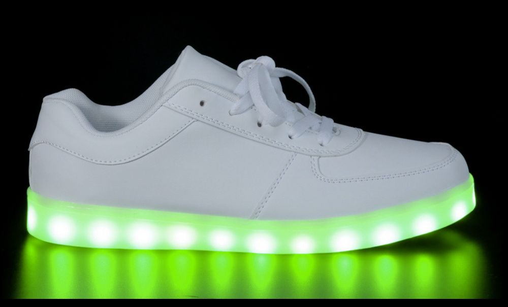 Buty świecące LED - Białe z Brokatem dla dzieci i młodzieży 36 37 38