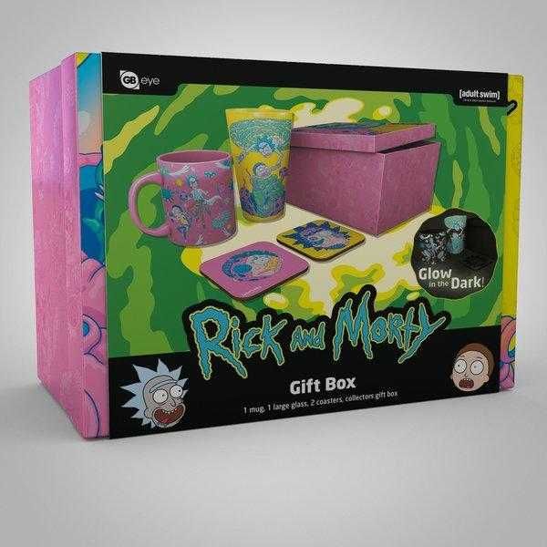 RICK & MORTY Zestaw Prezentowy XXL Kubek Podkładki Szklanka Nowy