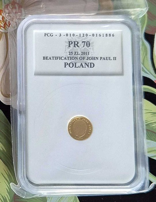 25zł | Au złoto | 2011 | PR70 | Beatyfikacja Jana Pawła | nakład 10k