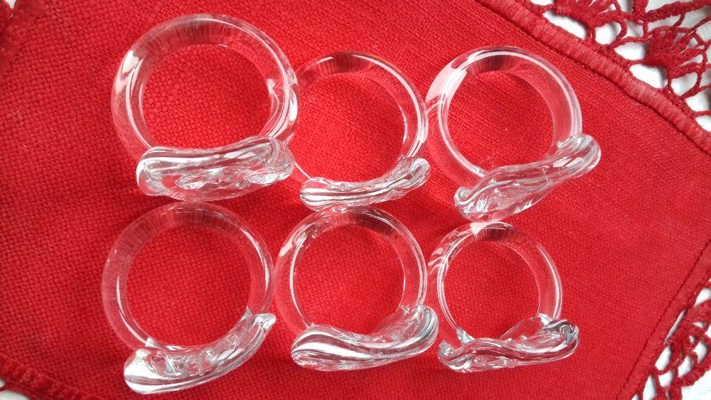 Serwetniki Szklane Obrączki Pierścienie na Serwetki