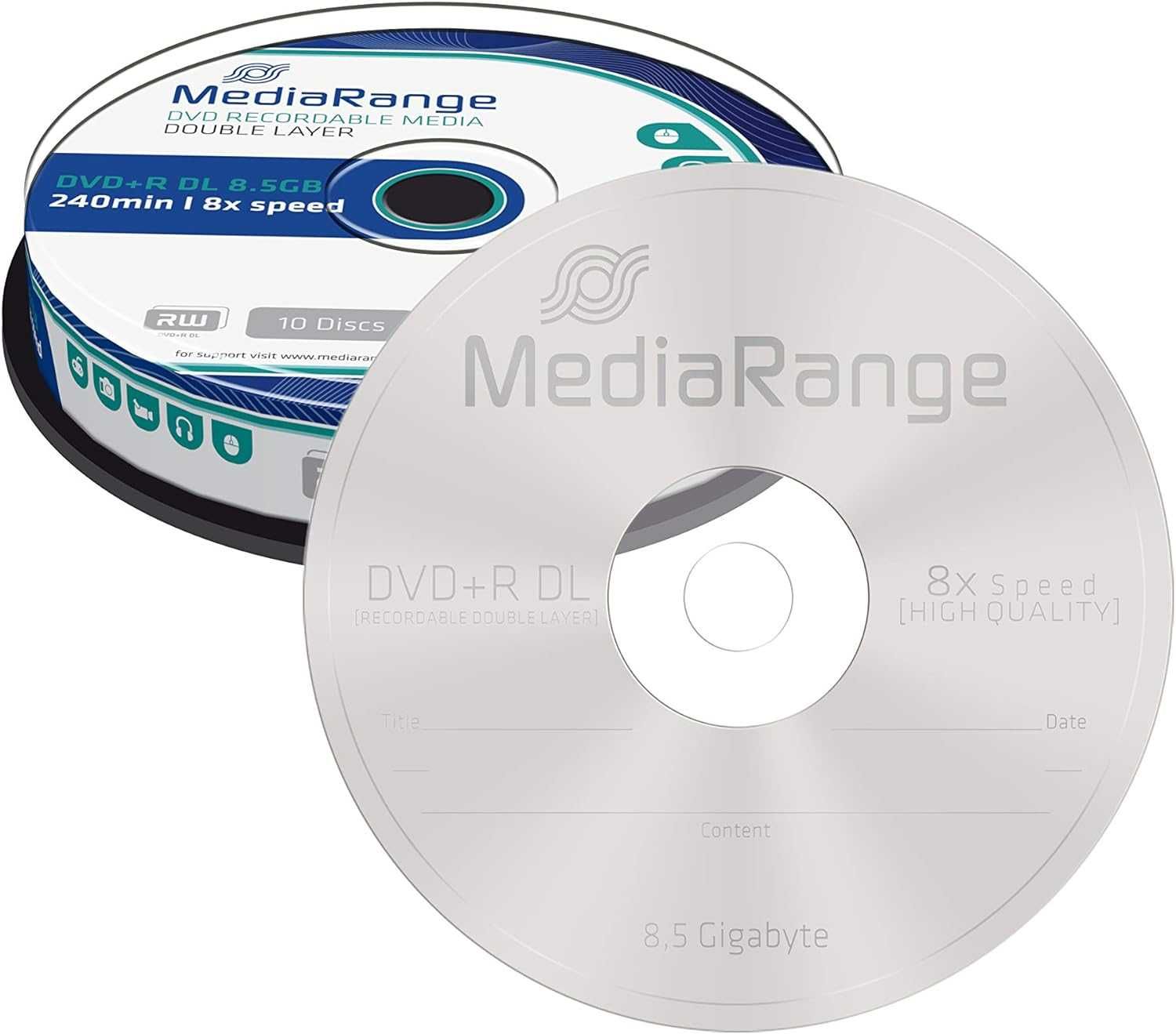 Caixa de 10 DVD+R DL 8. 5 GB