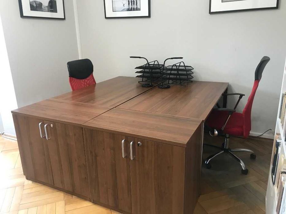 funkcjonalny komplet: biurko + szafka |meble biurowe duńskie|