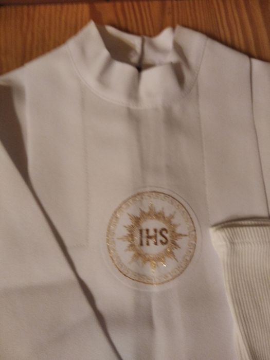 Alba,strój komunijny, spodnie, tunika, pas 140