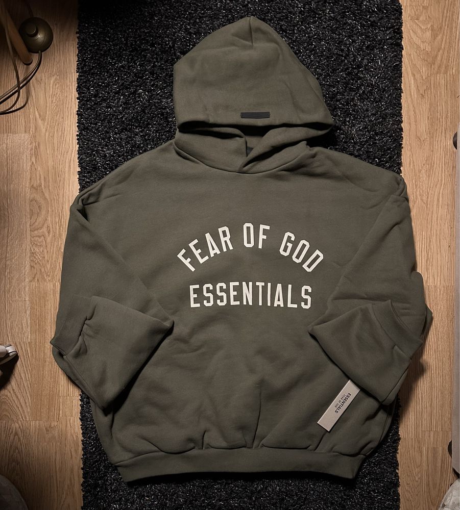 Fear of God Essentials Fleece Hoodie 'Military' (FW24)
