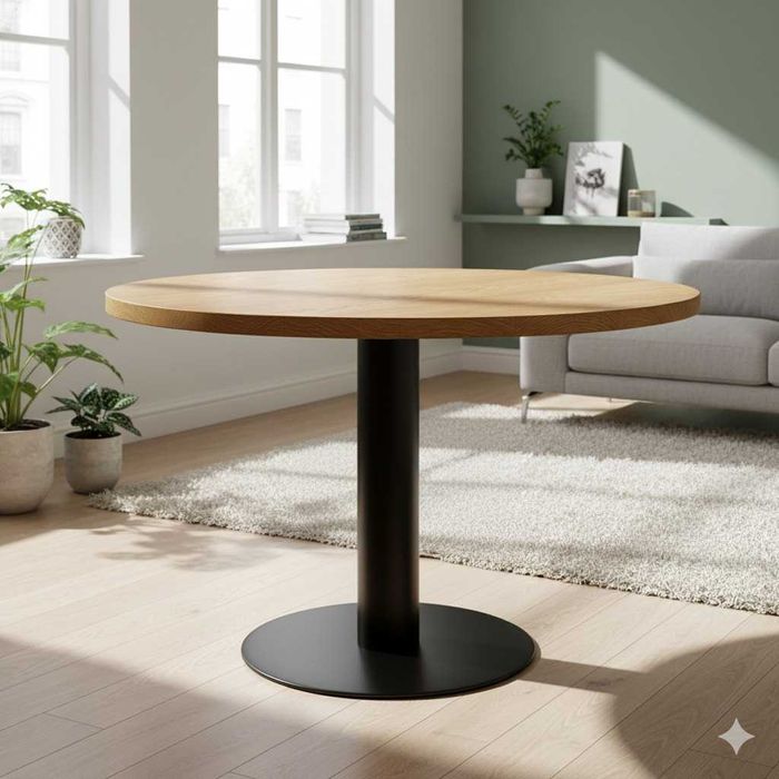 Stół dębowy okrągły o średnicy 100cm