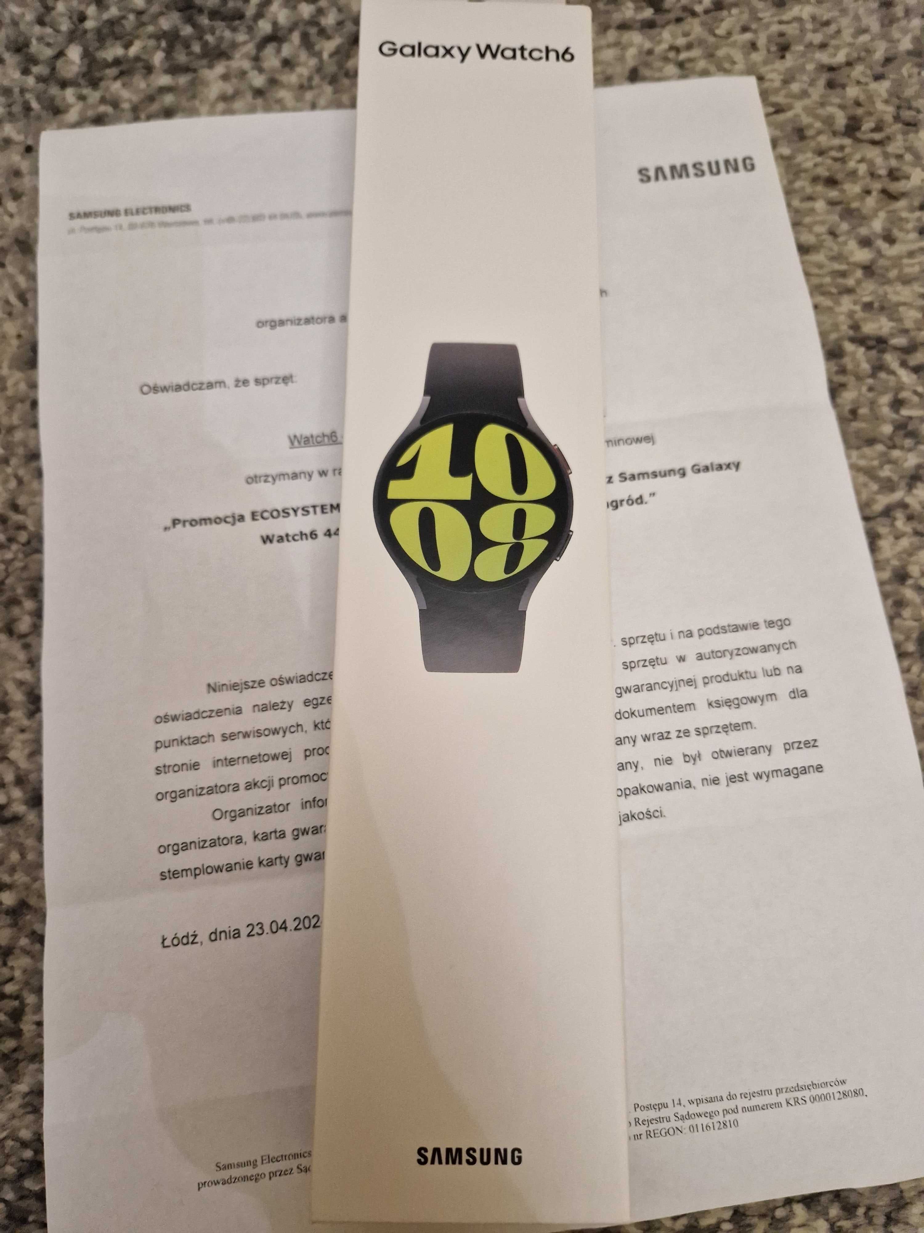 Samsung Galaxy Watch 6 44mm nowy zaplombowany