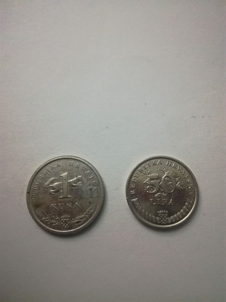 moneta Chorwacja 1 kuna 50 lipa monety 1995