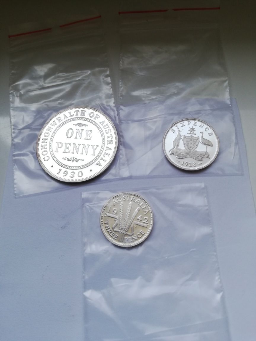 Australia 50 centów 1999 rok pamiątkowe 6 pensów 1918 zestaw