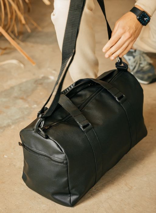 Мужская кожаная сумка через плечо, дорожная, спортивная, в спортзал