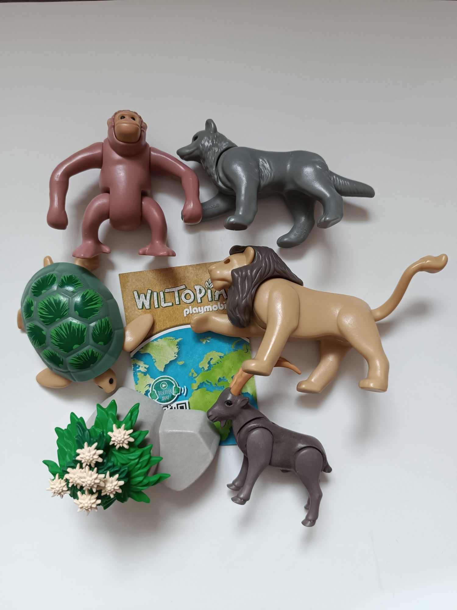 Playmobil Wiltopia kozica, żółw, lew, wilk, małpa