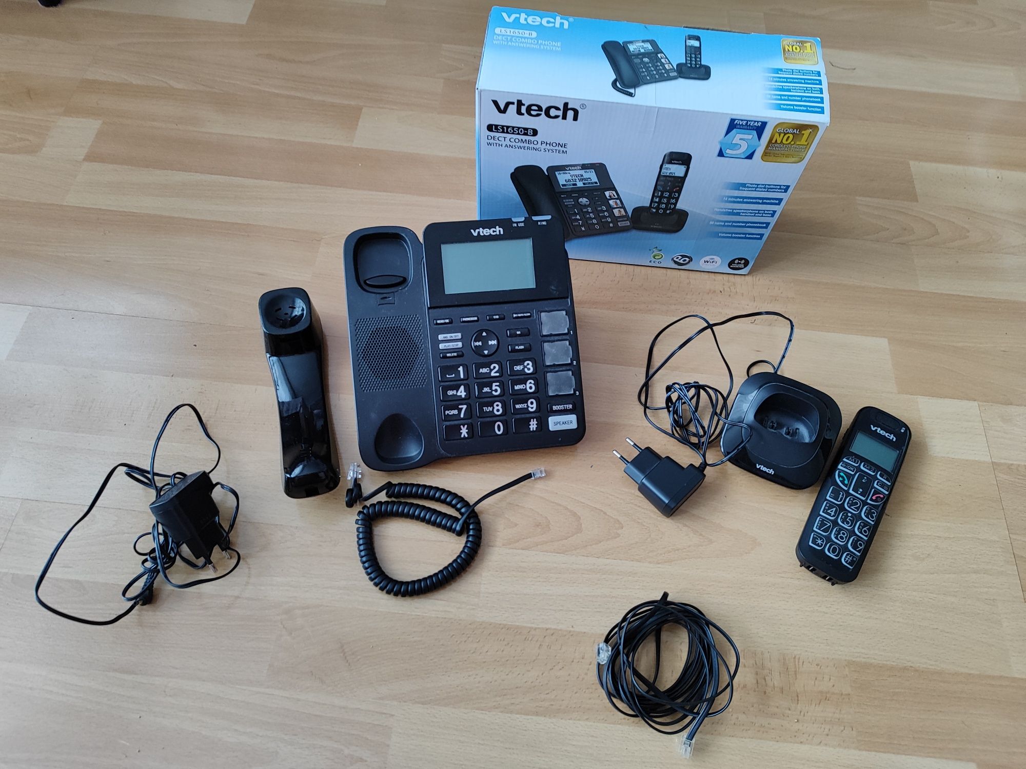 Telefon Vtech LS1650 stacjonarny + słuchawka bezprzewodowa combo