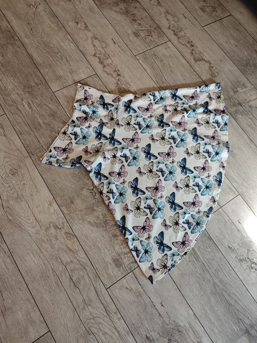 Spódnica motylki biała rozkloszowana niebieskie motyle butterfly skate