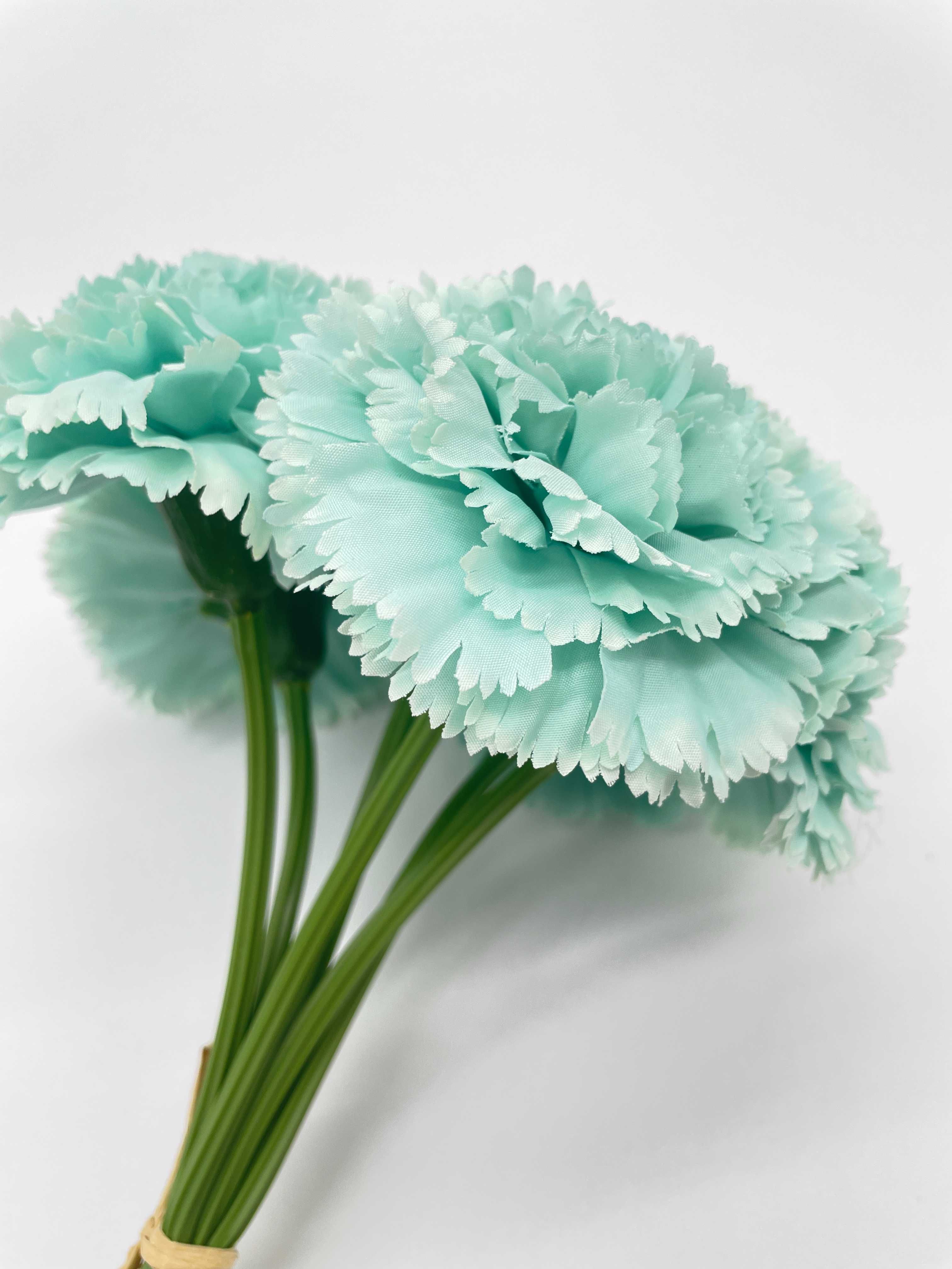 Bukiet Kwiatów Róży Niebieski & Bukiet Sztucznych Goździków Niebieski