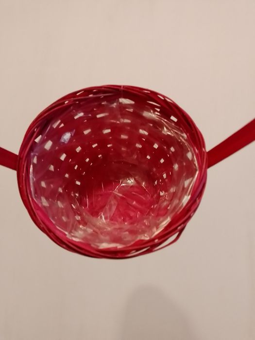 Doniczka wykładana folią ciemny róż Kosz koszyk