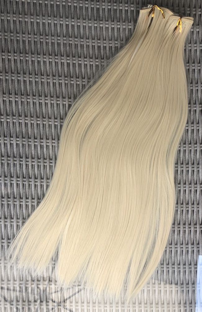 Premium Ultra włosy doczepiane, jasny blond, długie,clip in ( 238 )