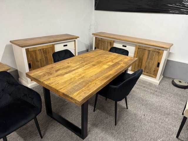 Wyjatkowy stół podstawa U drzewo mango styl LOFT Nowy F-Vat