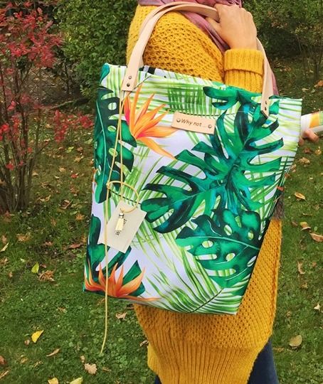 Torba Why not Egzotyczny wzór Liście Rośliny Monstera