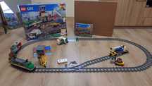 Lego City 60198 Pociąg towarowy + Lego City 60205 tory + światła LED