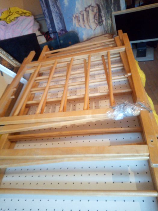 Łóżeczko drewniane115x60 cm w kolorze naturalna sosna + materacyk