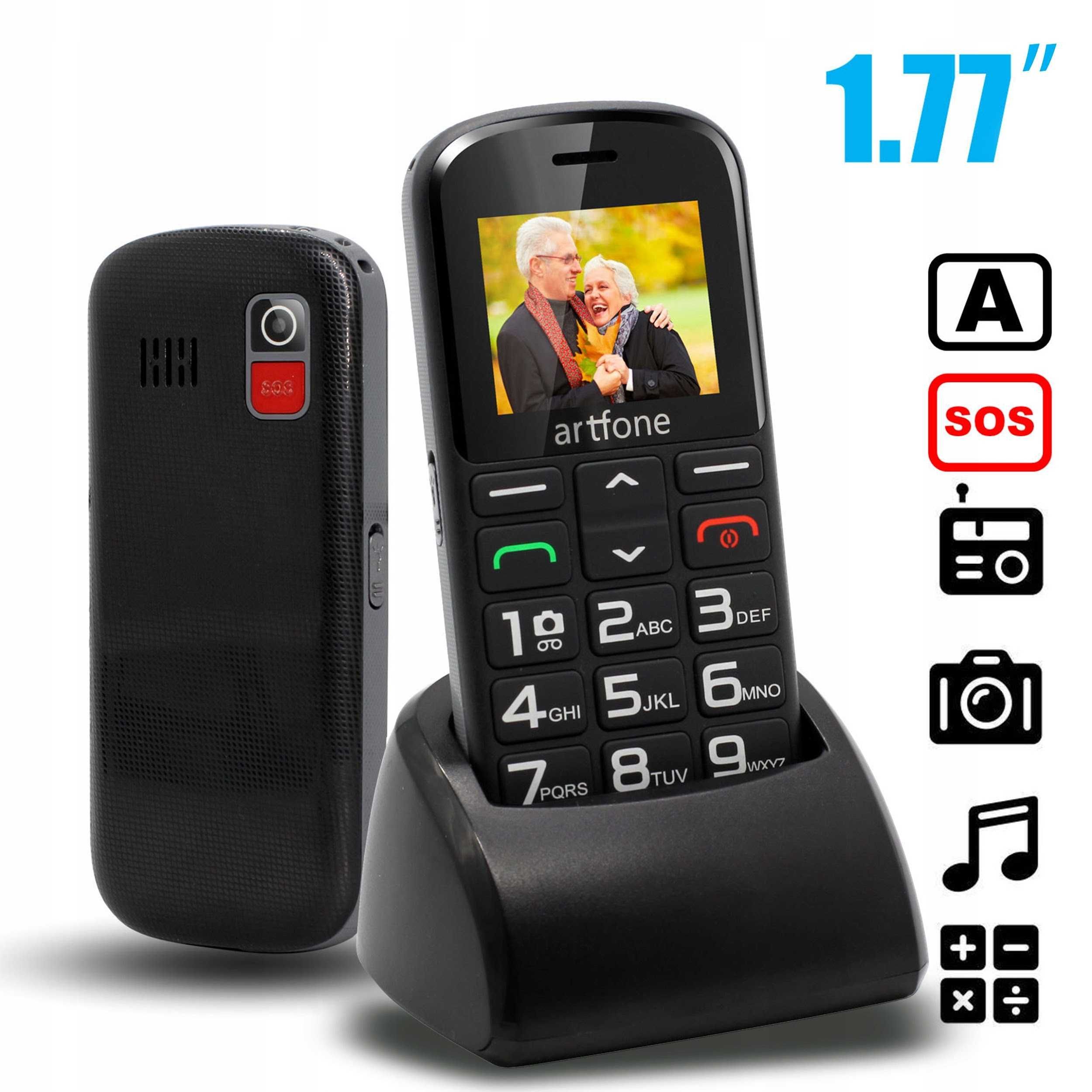 telefon komórkowy dla seniora z przyciskiem sos duże klawisze sim gsm