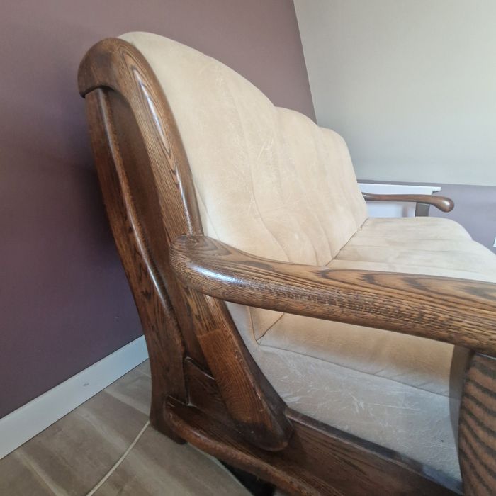 Sofa 3+2 podstawa dębow