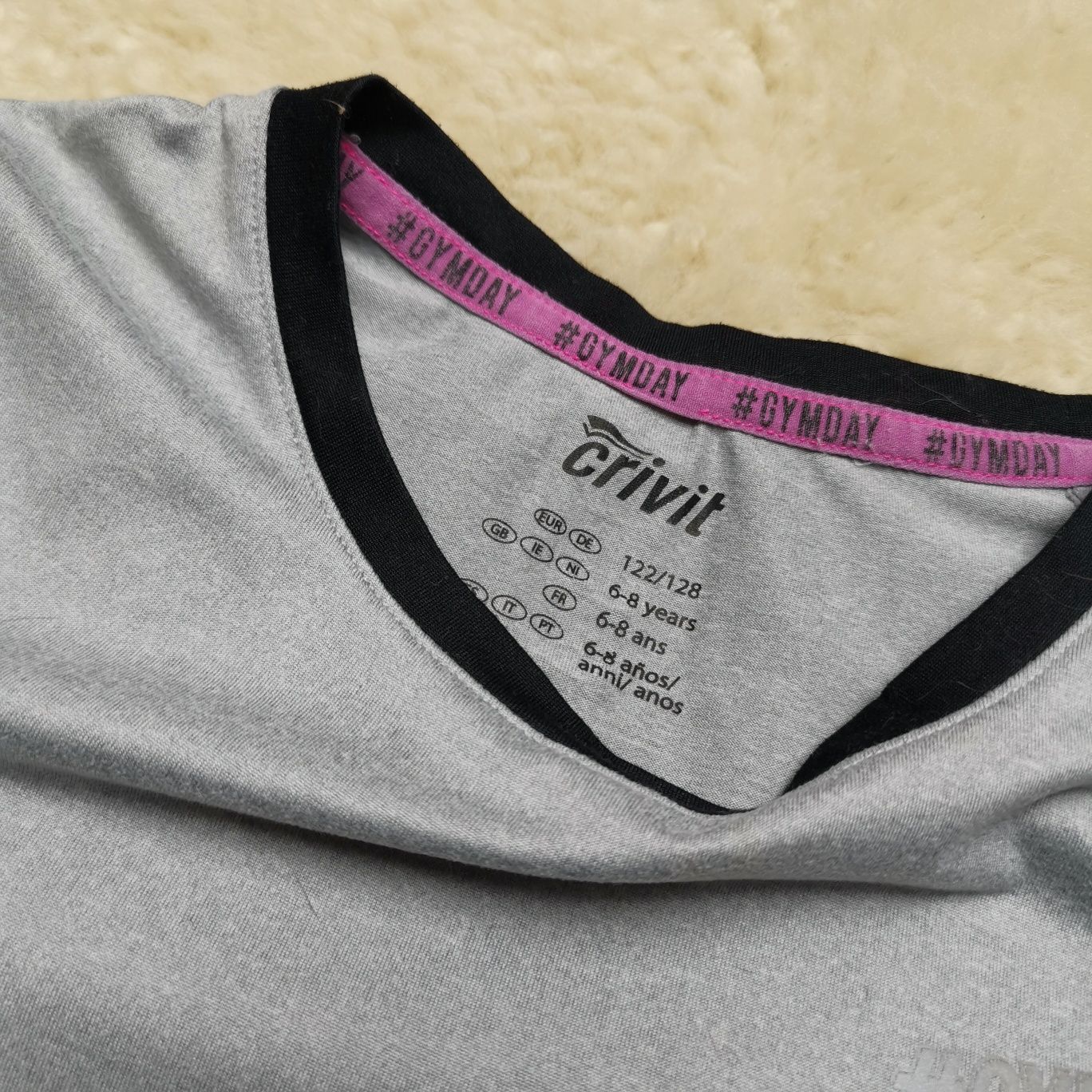 Bluzka z krótkim rękawem t-shirt na gimnastykę WF Crivit 122/128