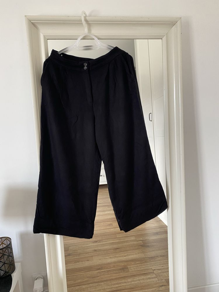 Szerokie czarne spodnie