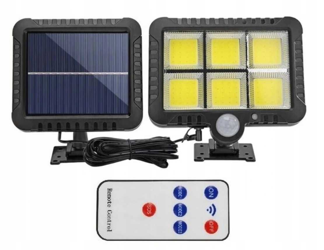 Lampa solarna latarnia z pilotem czujniki 122 LED