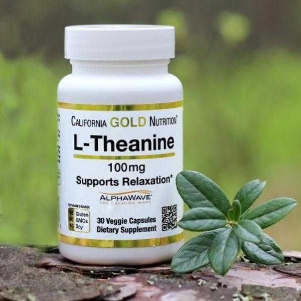 L-теанин, L-Theanine, AlphaWave, США, 100 мг и 200 мг, теанин, тианин